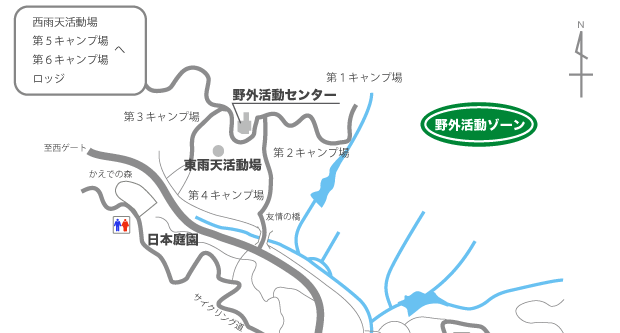 野外活動ゾーン施設案内図 野外活動ゾーン施設案内図